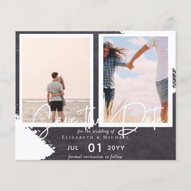 Contemporary Photo Save Dates Engagement  Flyer (Front)