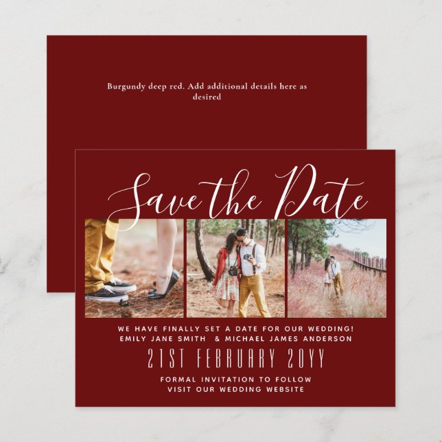 Contemporary PHOTO Save the Dates by LeahG BUDGET (Front/Back)