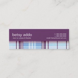 Contemporary Plaid Mummy Calling Card