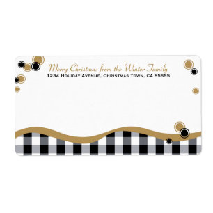 Contemporary Plaid Whimsy Large Mailing Label