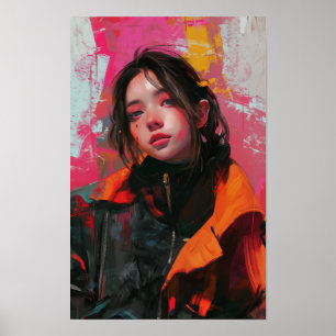 Contemporary Portrait Art Print   Modern Woman Pai