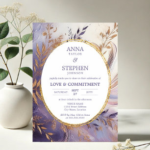 Contemporary Purple Elegance Commitment Ceremony Invitation