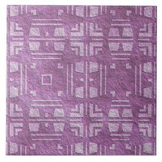 Contemporary Purple, Mauve Shapes Ceramic Tile