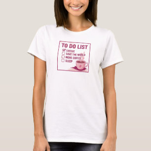 Contemporary Red COFFEE FIRST SAVE WORLD T-Shirt