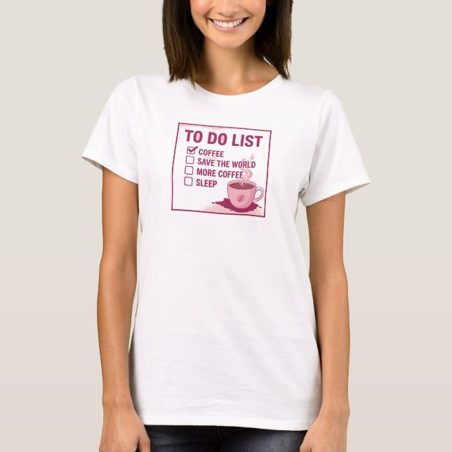 Contemporary Red COFFEE FIRST SAVE WORLD T-Shirt (Front)