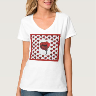 Contemporary Red Poppies Floral Art T-Shirt