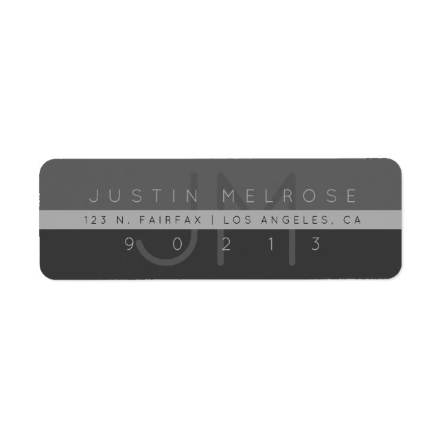 Contemporary Return Address Label | Greys (Front)