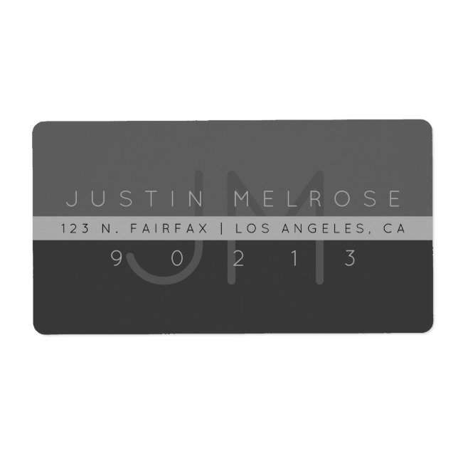 Contemporary Return Address Label | Greys (Front)