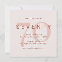 Contemporary Rose 70th Birthday Party Invitation