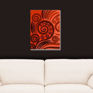 Contemporary Rust Orange Fern Curls Poster