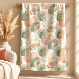 Contemporary Rust Sage Rainbow Blanket Design Art