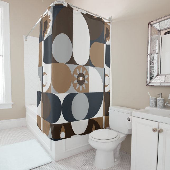 Contemporary Rustic Boho  Shower Curtain (In Situ)