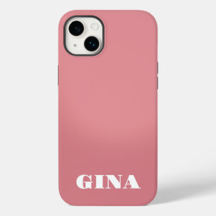 Contemporary Rustic Pink Personalised Case-Mate iPhone 14 Plus Case