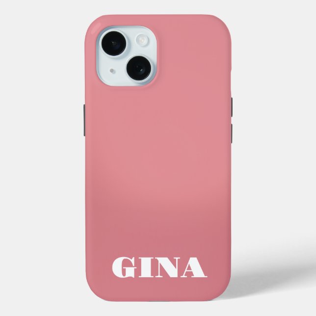 Contemporary Rustic Pink  Personalised Case-Mate iPhone Case (Back)