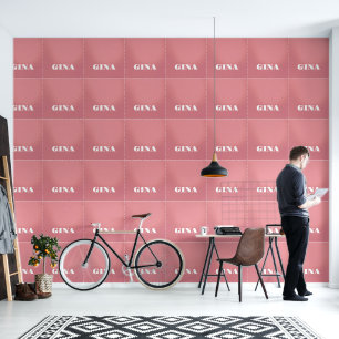 Contemporary Rustic Pink  Personalised Wallpaper