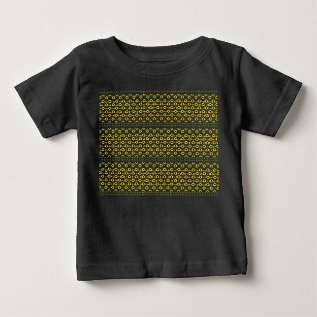Contemporary Rustic Sunflower Pattern Baby T-Shirt (Front)