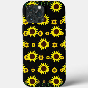 Contemporary Rustic Sunflower Pattern iPhone 13 Pro Max Case