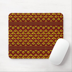 Contemporary Rustic Sunflower Pattern Mouse Pad