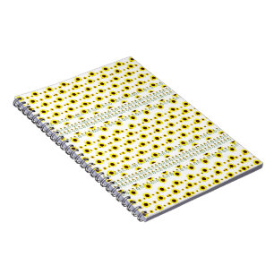 Contemporary Rustic Sunflower Pattern Notebook