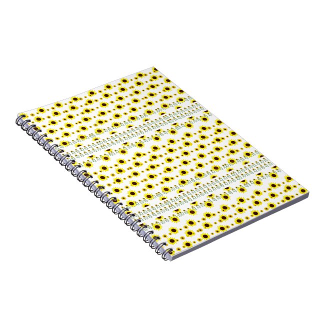 Contemporary Rustic Sunflower Pattern Notebook (Right Side)