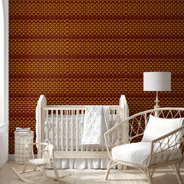 Contemporary Rustic Sunflower Pattern Wallpaper (Kids)
