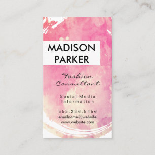 Contemporary Sepia Watercolor Brushed / colourful Business Card