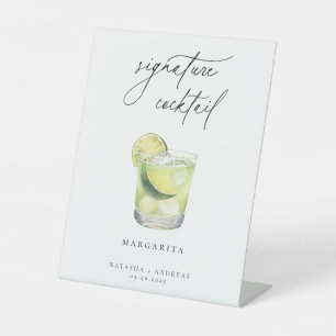 Contemporary Signature Cocktail  Pedestal Sign