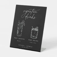 Contemporary Signature Drinks Pedestal Sign
