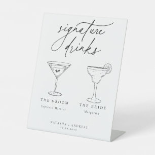 Contemporary Signature Drinks Pedestal Sign