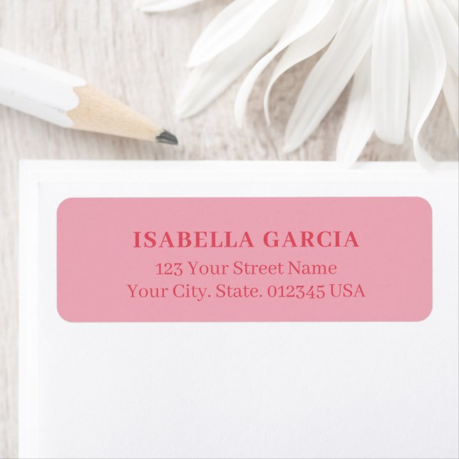 Contemporary Simple Blush Pink Address Label (Insitu)