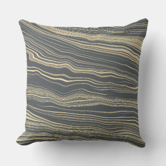 Contemporary Smoke Grey, Tan with Linen Pattern Cushion