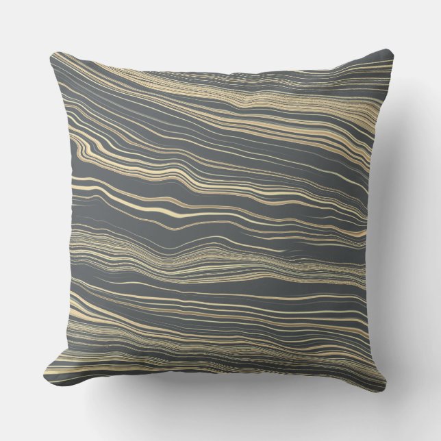 Contemporary Smoke Grey, Tan with Linen Pattern Cushion (Front)