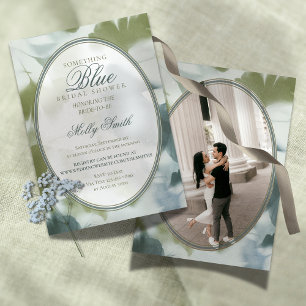 Contemporary Something Blue Bridal Shower Invitation