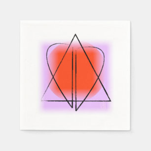 Contemporary Star of David/Heart Paper Cocktail Napkin