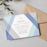 Contemporary Stripes Bar Mitzvah Invitation<br><div class="desc">Contemporary Bar Mitzvah invite design by Shelby Allison in grey,  blue and gold that can be personalised with your text.</div>