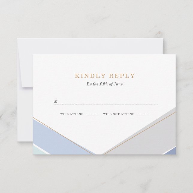 Contemporary Stripes Bar Mitzvah RSVP Card (Front)