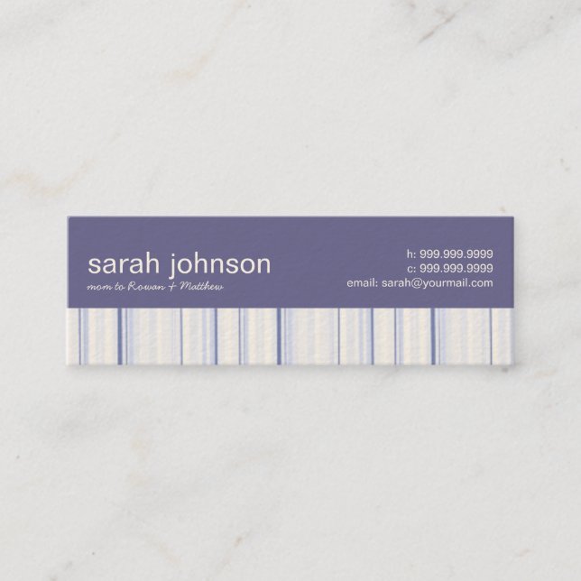 Contemporary Stripes Mummy Calling Card (Front)