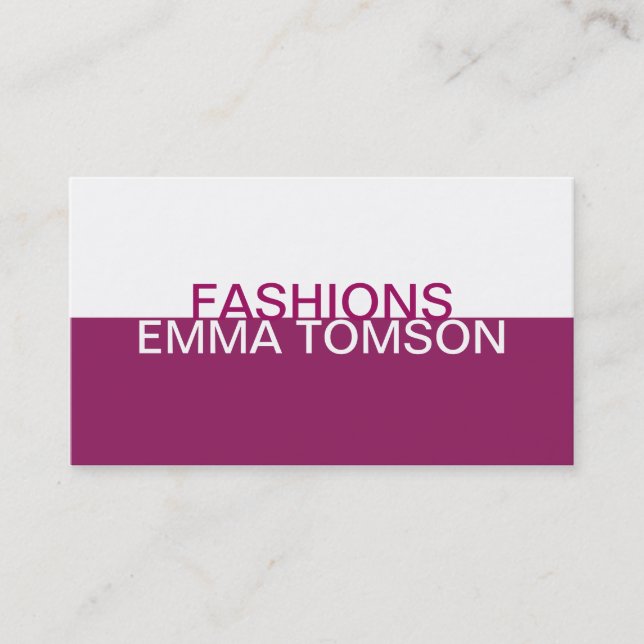 Contemporary Style (fuchsia) Business Card (Front)