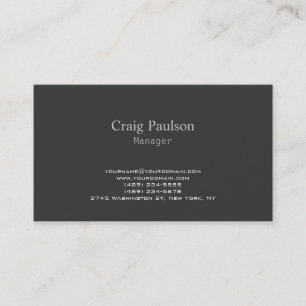 Contemporary Stylish Plain Grey Business Card