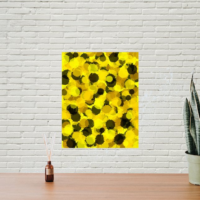 Contemporary Sunflower Abstract Dots Yellow Nature Poster (Creator Uploaded)
