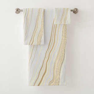 Contemporary Taupe with Linen Pattern Bath Towel Set