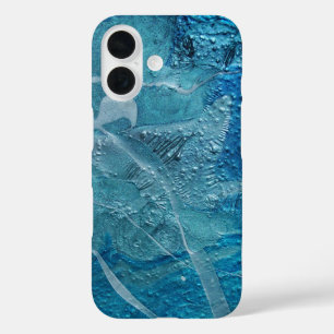 Contemporary Teal Texture iPhone 16 Case