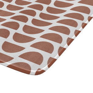 Contemporary Terracotta Abstract Geometric Print Cutting Board