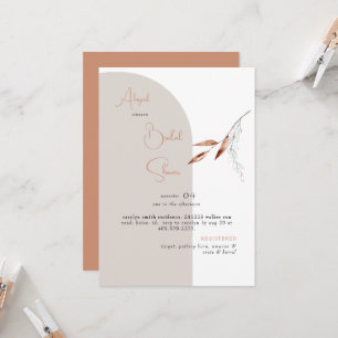 Contemporary Terracotta Bridal Shower Invitation