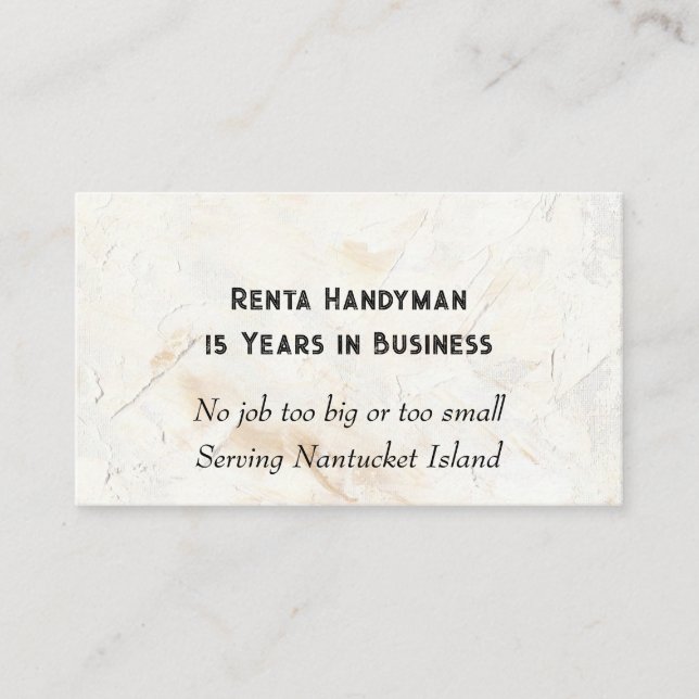 Contemporary Textured Background Business Card (Front)