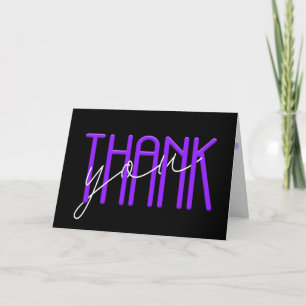contemporary thank you on black card