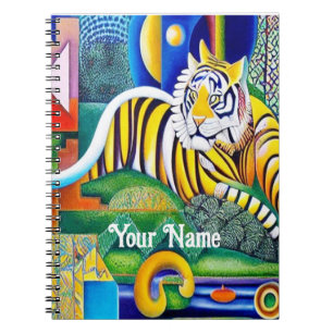 Contemporary Tiger Art - Eye-Catching Decor Notebook