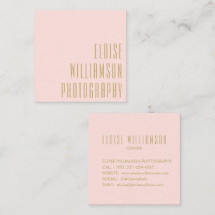 Contemporary Trendy Chic Bold Typography Pink Square Business Card