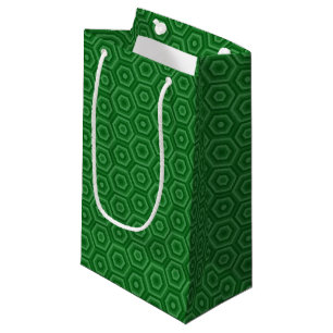 Contemporary Tri-tone Green Hexagons Small Gift Bag