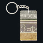 Contemporary Tribal Pattern Painting Key Ring<br><div class="desc">A contemporary tribal pattern painting that mixes the concrete with the abstract. Multiple panels layer colour next to each other,  telling a complex story. This would make a great gift for a loved one!</div>